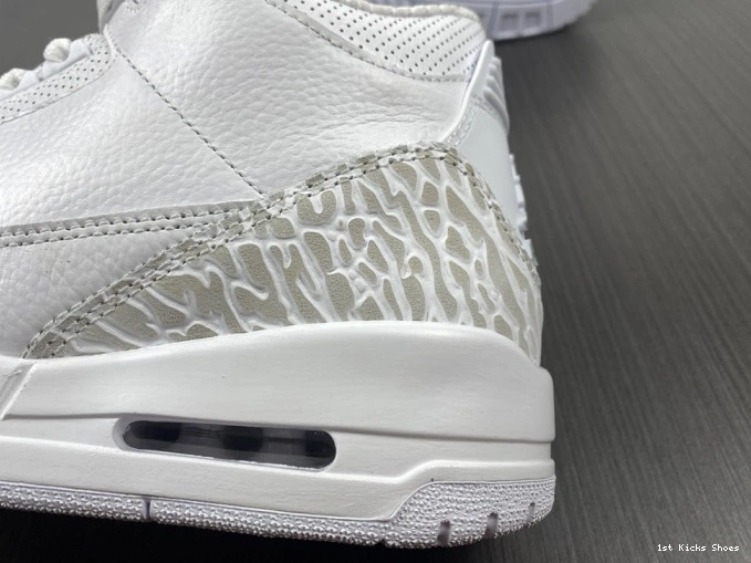 1st Kicks Shoes 3 Air 'Triple 429487-111 Jordan White' PS Retro 0820